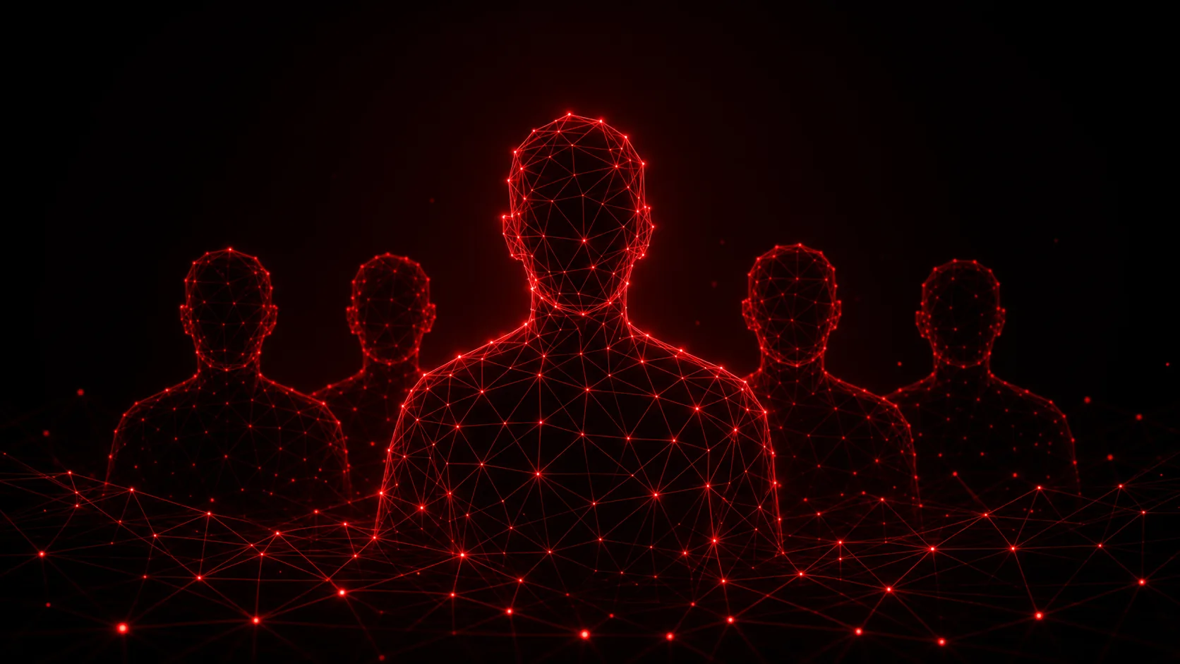 Vernetztes Team aus Datenpunkten — Security-Expertinnen und -Experten